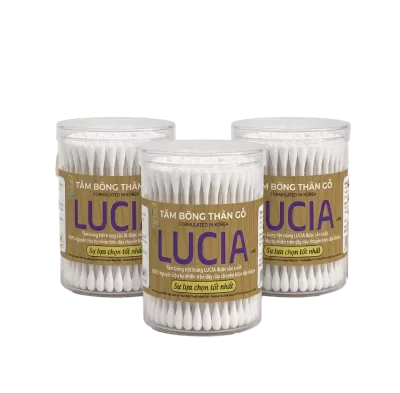 Tăm Bông Gỗ Lucia 200 Que Lốc 12 Hủ